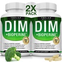 Dim Supplement 910 mg Plus BioPerine Complex - Diindolylometan do wsparcia równowagi hormonów i metabolizmu estrogenów, Pomaga z trądziku menopauzy PCOS Lepsze budowanie skóry, dla mężczyzn Kobiety, 60 Kapsułki