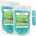 XPRS Nutra Vegan Rozmiar 0 Kapsułki oddzielone - 1000 Hrabia Premium Kapsułki puste Separowane w Torbach - Tabletki 0 do napełniania suplementu DIY (Aqua)
