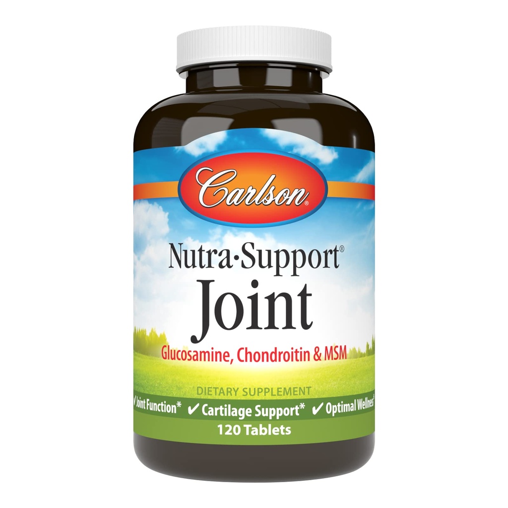Carlson - Nutra-Support, Glucosamine Chondroitin & MSM, Joint Function, Cartilage Support & Optimal Wellness, 120 tablets