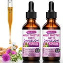 2 Opakowanie Mleko ciecz krople - oczyszczona wątroba Detox & Naprawa - 1000mg Mleko Tistle Suplement dla wsparcia wątroby, Sylimaryna Suplement wątroby dla zdrowia wątroby, Wegan, Non-GMO, 4 Fl Oz
