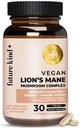 Future Kind Vegan Lion 's Mushroom Complex - Suplement mózgu z Chaga, Maitake, Shiitake, & Reishi, Wspomaga Pamięć i Focus (30ct)