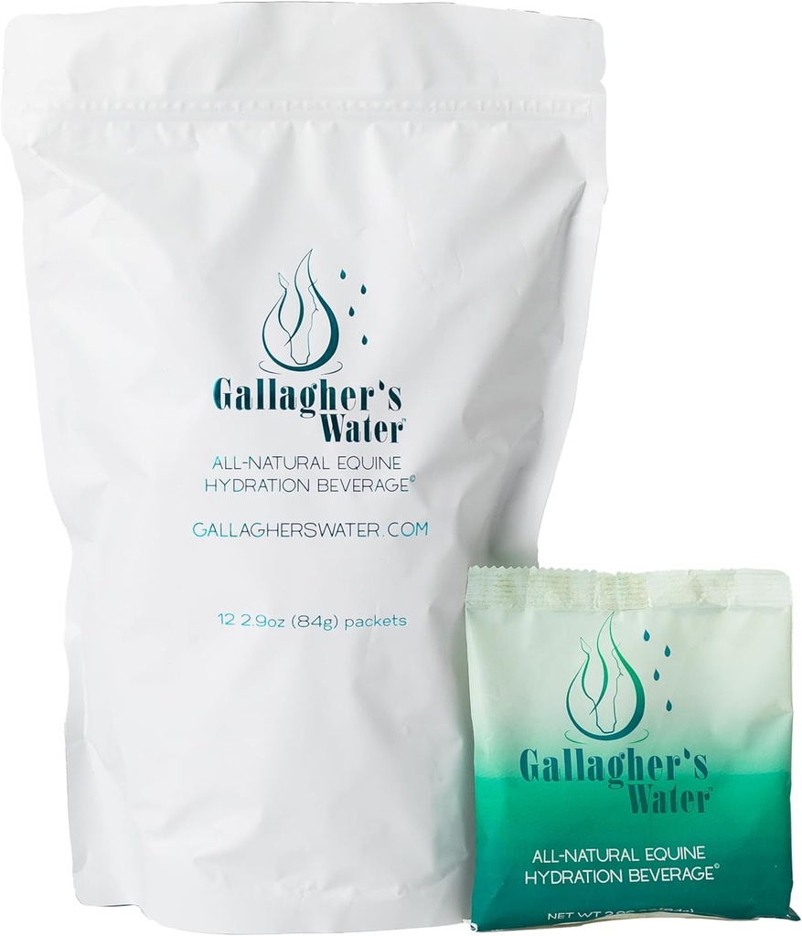 Gallagher 's Water 12 Pack All- Natural Equine Hydration Treat - Enhancement Powder Mix Horse Drink Treat, aby pomóc zachęcić do picia wody - Made with All Natural Ingredients, FEI Compliant