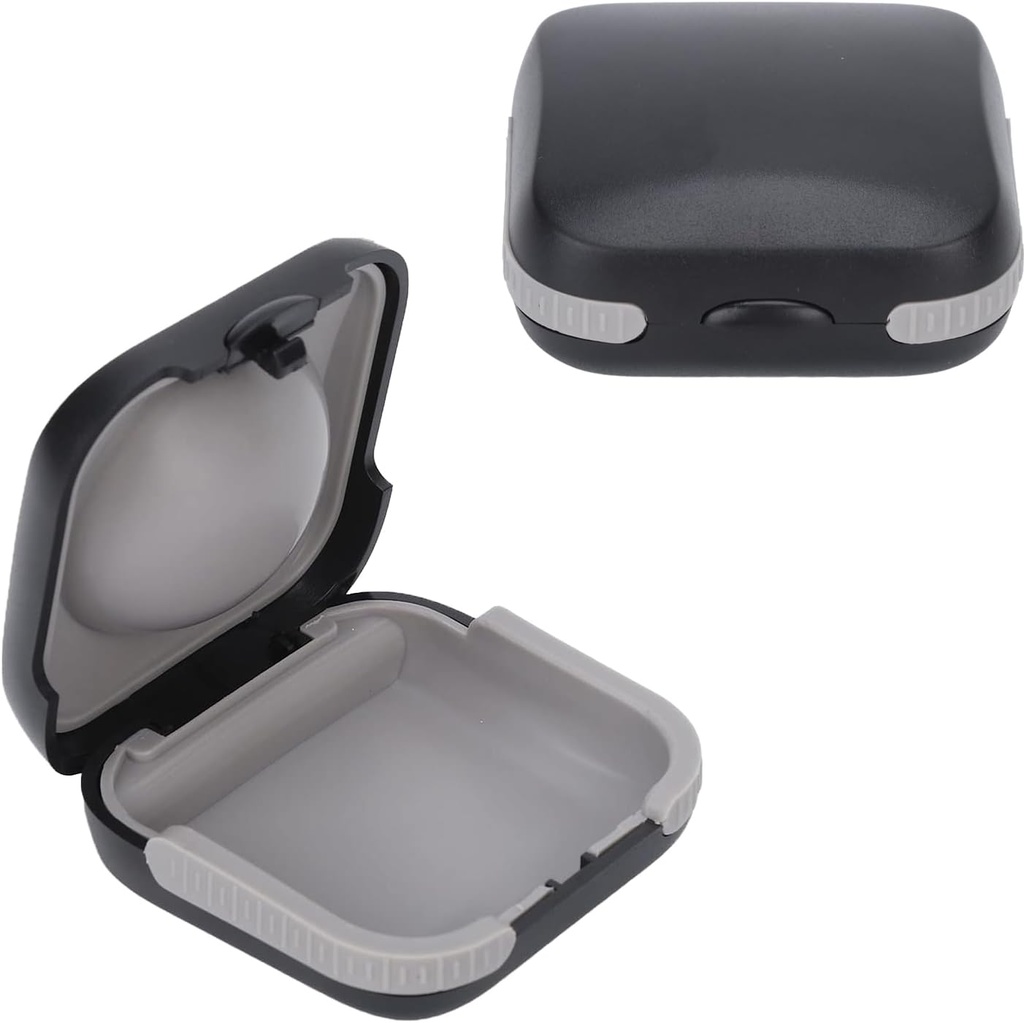 Obudowa ochronna do aparatów słuchowych podróżnych Hard Small Splashproof 2.16 "* 2.04" * 0.39 "Cushioned Interior for 2 Hear Aid, ITE, RIC, CIC (Black)