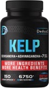 Sea Kelp Supplement 6750mg Ekwiwalent - 5 Miesiące 10 Ziołowy Kompleks Połączony Schisandra, Ashwagandha, Turmeric, Ginseng, Rhodiola & więcej - Organ Wsparcia, Skóra, Serce i system immunologiczny - 150 Liczby