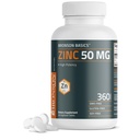 Bronson Zinc 50 MG Wysoka potencja wspiera immunologiczne, przeciwutleniacze i zdrowie skóry - Non-GMO, 360 Tabletki wegetariańskie