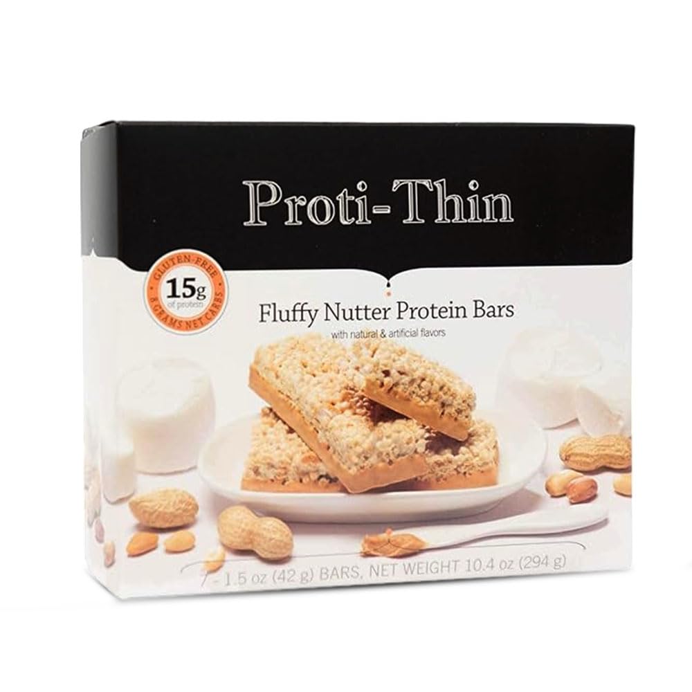 Proti- Cienki Fluffy Nutter Protein Bars, 15 g Białko, Niskie Calorie, Bardzo Niskie węglowodany (VLC), Niski tłuszcz, Wysokie Fiber Snack Bar, KETO Diet Friendly, Idealny Białko kompatybilne, No gluten Składniki, 7 / Box