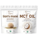 Micro Składniki MCT Oil Powder z prebiotycznym włóknem & Lions Mane Mushroom Supplement Powder Pack 124; C8 MCT Oil for Coffee Creamer 124; Natural Superfood for Brain, Energy, & Immune Health