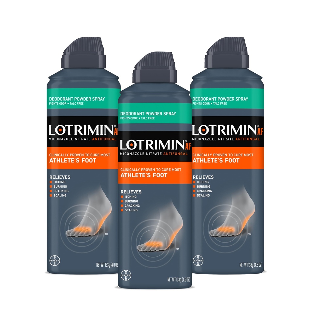 Lotrimin Medicated Deodorant proszek Spray z Miconazolem azotan 2%, 4,6 oz (Opakowanie po 3)