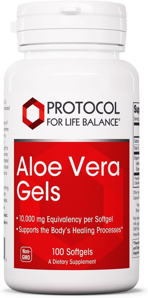 Protokół Aloe Vera Gels - suplement diety * - z GAG - Naturalne obecność witamin i aminokwasów - Non-GMO & Halal - 100 Softgels