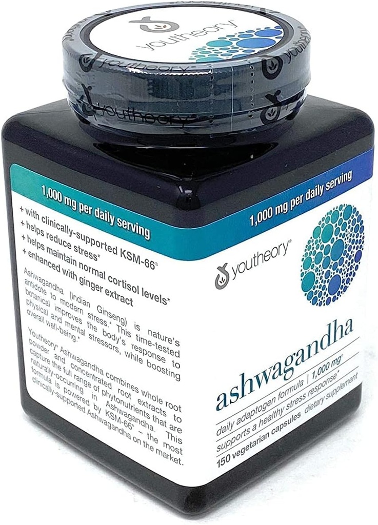 Organiczne KSM- 66 Ashwagandha Suplementy wegetariańskie 150 Kapsułki, 1000mg na dobę Podawanie, Pomoc Wsparcie Zdrowe Stress Response