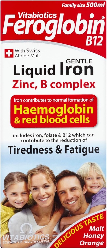 6 jednostek (pojemnik masowy) Witabiotyki Stężenie hemoglobiny B12 Gentle Liquid Iron, Cynk, Minerały i witamina B Complex 500ml