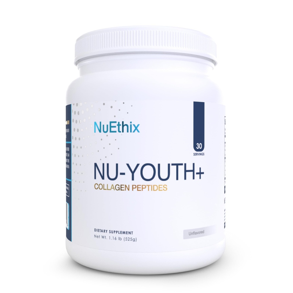 NuEthix Kombinacje Nu- Youth + Collagen Protein, Collagen Peptydes, Może pomóc Wsparcie Kości i Joints Suplement diety, 30 Służenia