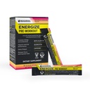 Bodi Energize Prefore Workout Powder - Beta- Alanina, Quercetin & Niskie dawki Formuła kofeiny dla ulepszonej energii i Focus, Zwiększenie energii i suplement Endurance, Lemoniada truskawkowa aromat, 20 Sticks