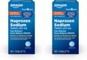 Basic Care Back and Muscle Pain, Naproxen Sodu Tablets 220 mg, Pain Reliever and Fever Reducer, for Backpache, Muscular Aches, Mniejsze zapalenie stawów Ból, Ból głowy i więcej, 90 Count (Opakowanie po 2)
