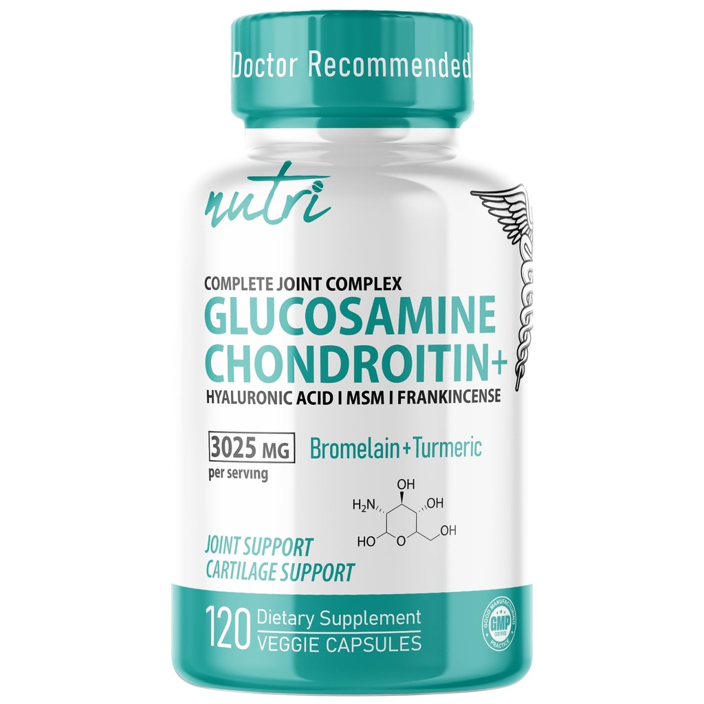 Fuzje przyroda Glukozamina Chondroitin MSM Turmeric Boswellia - Joint Supplement - 120 Kapsułki - Chondroitin siarczan kapsułki - z kwasem hialuronowym - Pomaga zdrowe kości