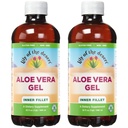 Lily of The Desert Aloe Vera Gel - Wewnętrzna konsystencja filetowa Aloe Vera Drink z naturalnymi witaminami, Digestive Enzymes for Gut Health, Stomach Relief, Wellness, Gloving Skin, 32 Oz (Opakowanie 2)
