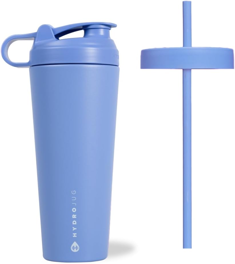 HydroJug Stainless Steel Shaker Cup 24oz - Perfect for Protein Shakes, Napoje wstępne, Mrożona kawa - Łatwe mieszanie, Odkurzana Izolacja, Uchwyt Puchar kompatybilny, BPA Free - Keeps Temp for Hours