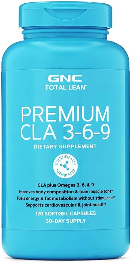 GNC Total Lean Premium CLA 3- 6- 9, 120 Softgels, obsługuje ćwiczenia i odzysk mięśni