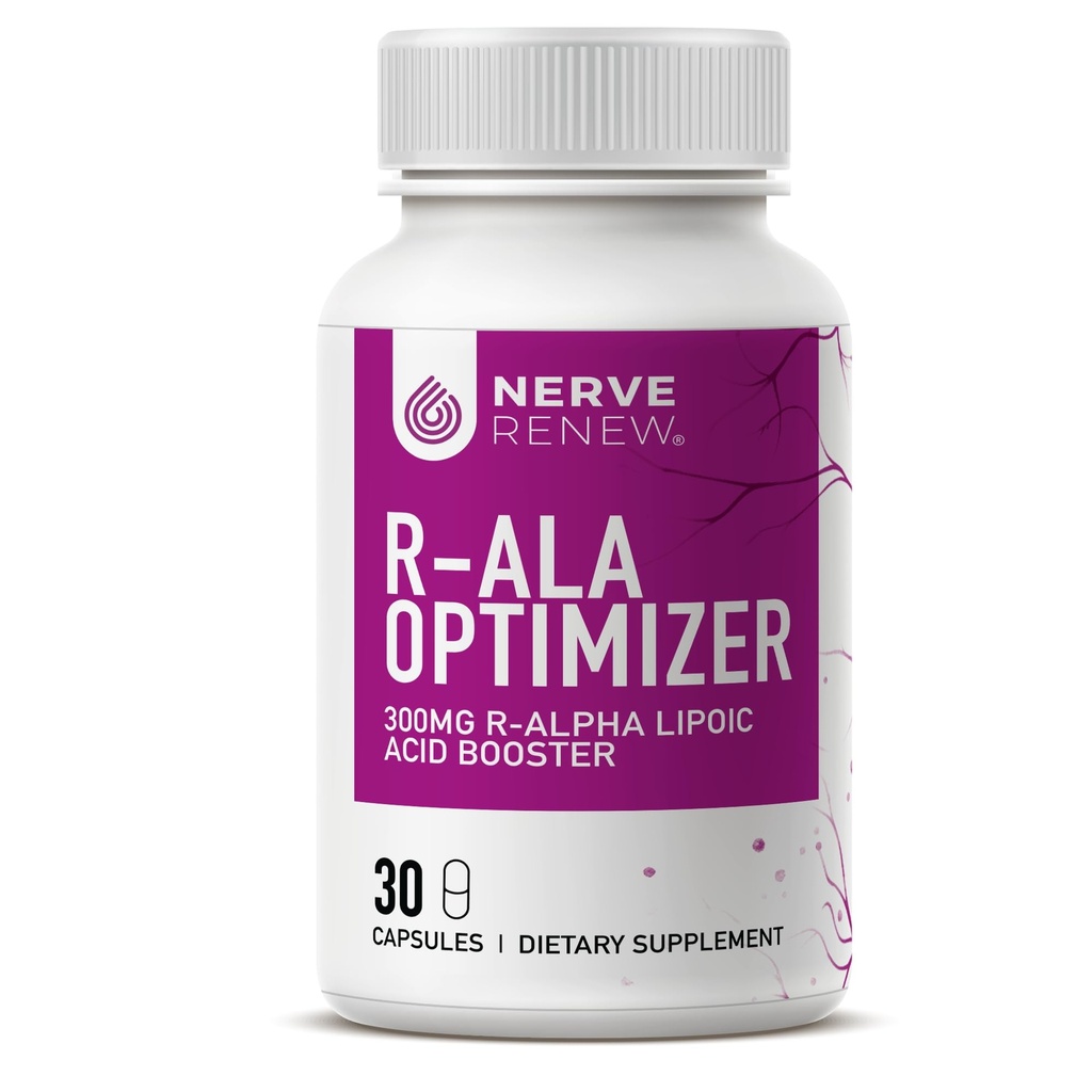 NERVE RENEW Optimizer - Suplement diety - 30 Kapsułki - 300 mg Stabilizowany R- Alpha Kwas lipowy na kapsułkę do naturalnego Nerve Discomfort Support - Szybka absorpcja - Bezpieczne i wszystkie naturalne