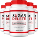 NutraRize (5 opakowań) Cukier Usuń kapsułki, Oficjalna formuła wsparcia dla ogólnego zdrowia, Cukier Usuń pigułki do utrzymania zdrowych stabilnych poziomów, Premium SugarDelete Pastillas Review (300 kapsułki)