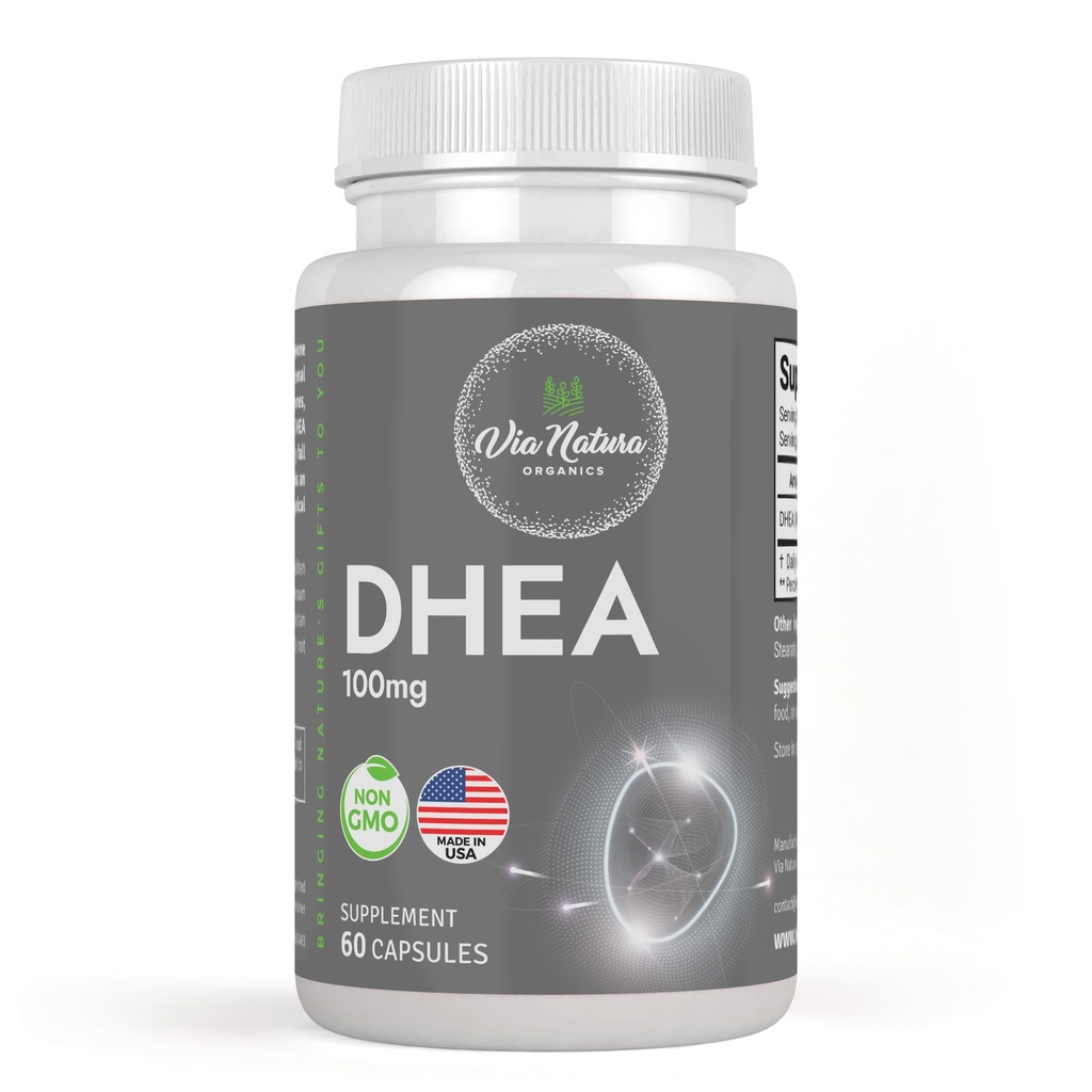 DHEA 100mg XI124; Non- GMO XI124; Gluten Free Supplement XI124; 60 kapsułki