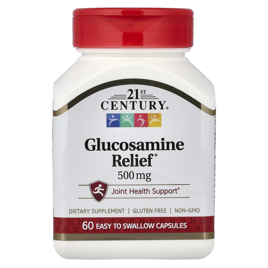 21. Century Glukozamina Relief, 500 mg, 60 Łatwe do połknięcia kapsułki