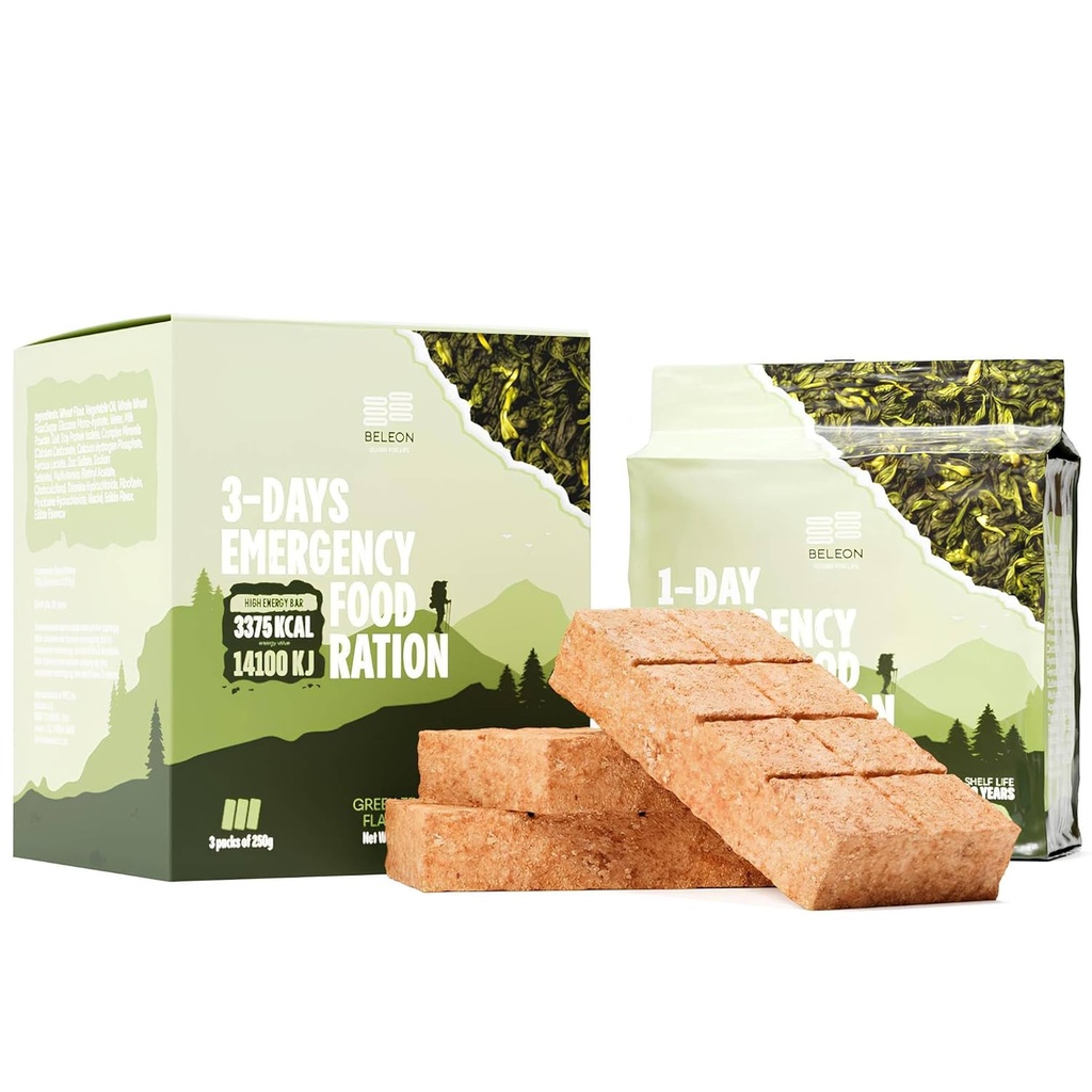 Zielonej herbaty awaryjne dostaw żywności - 3- dni 72 godzin Biscuit Bary MREs Posiłki Wojskowe 2024 Survival Kit - 20 Lat życia półka Kemping dostawy piesze