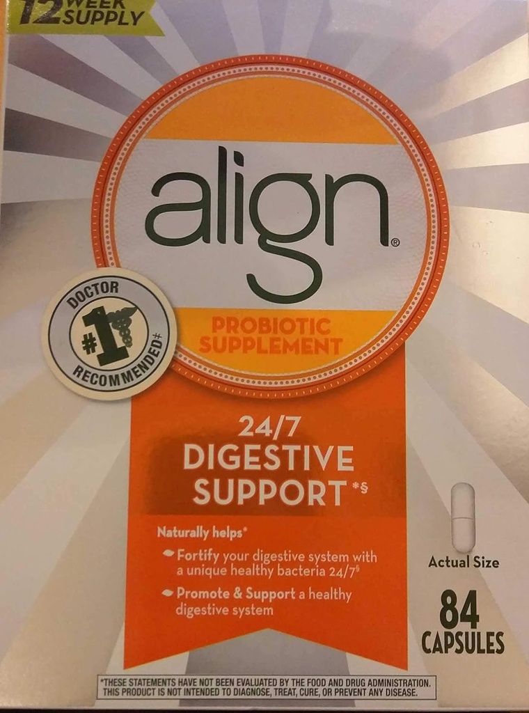 Align Daily Probiotic Supplement Kapsułki, Biały, 84 Hrabia