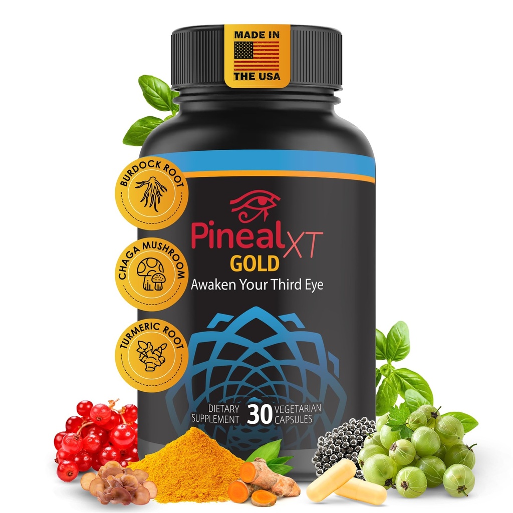 Pineal XT Gold - Pineal Gland Supplement - Trzecie przebudzenie oczu - Focus and Memory Supplement for Brain - 7 Powerful Ingredients Decalcify, Detox, and Activate Your Pineal Gland