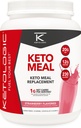 KetoLogic Keto Mączka Zamiennik proszku Wstrząs do optymalnych wyników + MCT Oil + Grass- Fed serwatka - Perfekcyjnie skomponowane Macros dla Ketosis - 20 Służenia - Truskawka