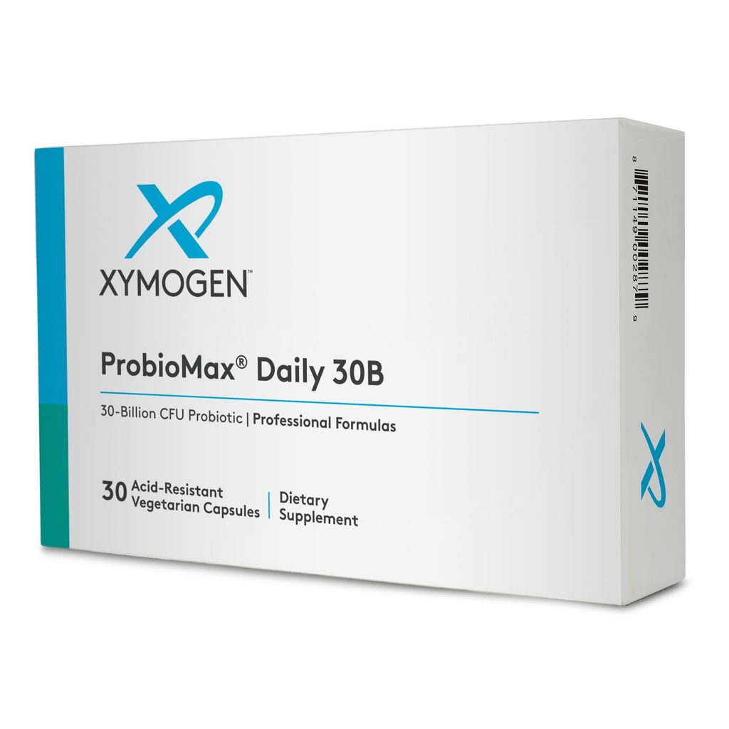 XYMOGEN ProbioMax Daily 30B - Wegetariański, mleczny i gluten Free Probiotics for Digestive Health - Kobiece i Męskie Probiotyczne Suplementy Żywieniowe - Wcześniej ProbioMax Daily DF (30 Kapsułki)