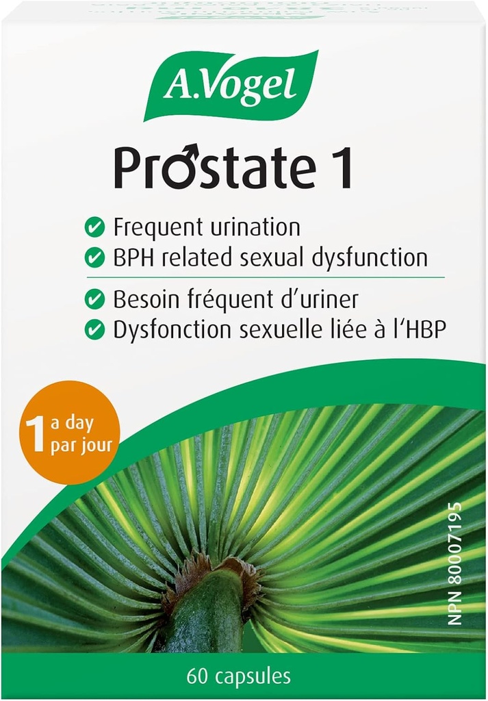 A. Vogel Prostate 1 - Organic Saw Palmetto Prostate Supplement Supplement - 85 Procent kwasów tłuszczowych - Klinicznie udowodniona skuteczność (60 kapsułek)