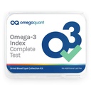 Omega Quant Omega-3 Indeks Kompletny - Kompletny profil kwasów tłuszczowych Zestaw badania krwi 124; Zawiera - Omega- 3, Omega- 6, Tłuszcze nasycone, Tłuszcze jednonienasycone, Trans Tłuszcze 124; 1 Kompletny zestaw domowy