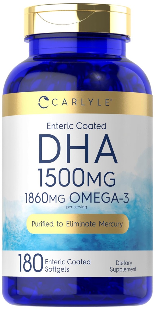 Carlyle DHA Supplement 1500mg, 124; 180 Softgels, 124; Omega-3 Supplement, 124; Non-GMO, Gluten Free