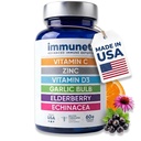 Immuneti - Advanced Immune Defense, 6- in-1 Potężny Mieszanka Witaminy C, Witamina D3, Cynk, Elderberry, Czosnek Bulb, Echinacea - Wspiera ogólne zdrowie, Zapewnia Vital Nutrigents & Przeciwutleniacze