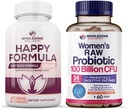 Zdrowy Wellness Szczęśliwa Formuła Naturalna Formuła Relief Suplement + Dr. Spreparowane Probiotyki Surowe dla kobiet 100 Miliard CFU Bundle