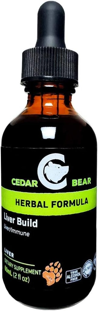 Cedar Bear Wątroba Zbuduj płynny suplement ziołowy, który pomaga wzmocnić wątrobę i pęcherzyk żółciowy Funkcja 2 Fl Oz
