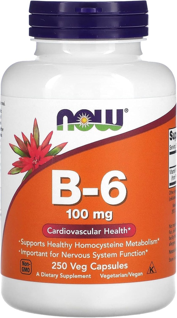 Teraz żywność B- 6, 100 mg, 250 Kapsułek Veg