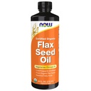 Teraz żywności Suplementy, Certified Organic Flax Nasienie olej płynny, Cold- Pressed i nierafinowany, 24- unce