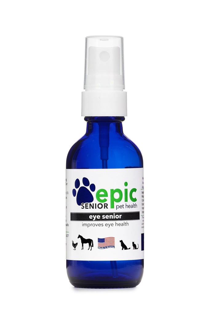 Senior oczu - wszystkie naturalne płynne suplement spray dla starszych zwierząt domowych - Stop Proces starzenia - Lepszy wzrok - Mist Over Eyes i umieścić w żywności i wodzie (2 Oz)