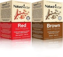 NaturaNectar Natural Bee Propolis Bundle - Red Propolis i Brown Propolis - dla wsparcia immunologicznego, zdrowia oddechowego i zdrowego metabolizmu - 60 kapsułek na butelkę