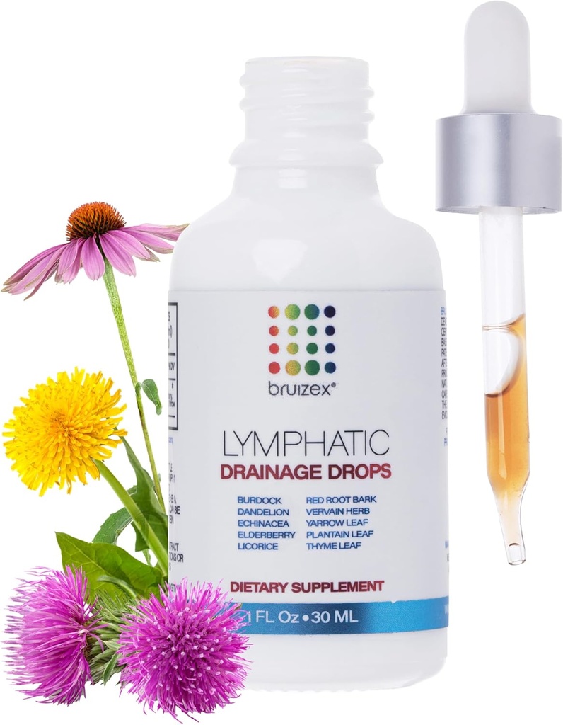 Limfetaminy Dropy do odzyskiwania chirurgii i zdrowia limfatycznego, Unflavored, Use Post Liposuction, BBL & Tuck, Natural Herbal Mieszanka korzeni Dandelion, Burdock Root, Echinacea, 1 Fl Oz