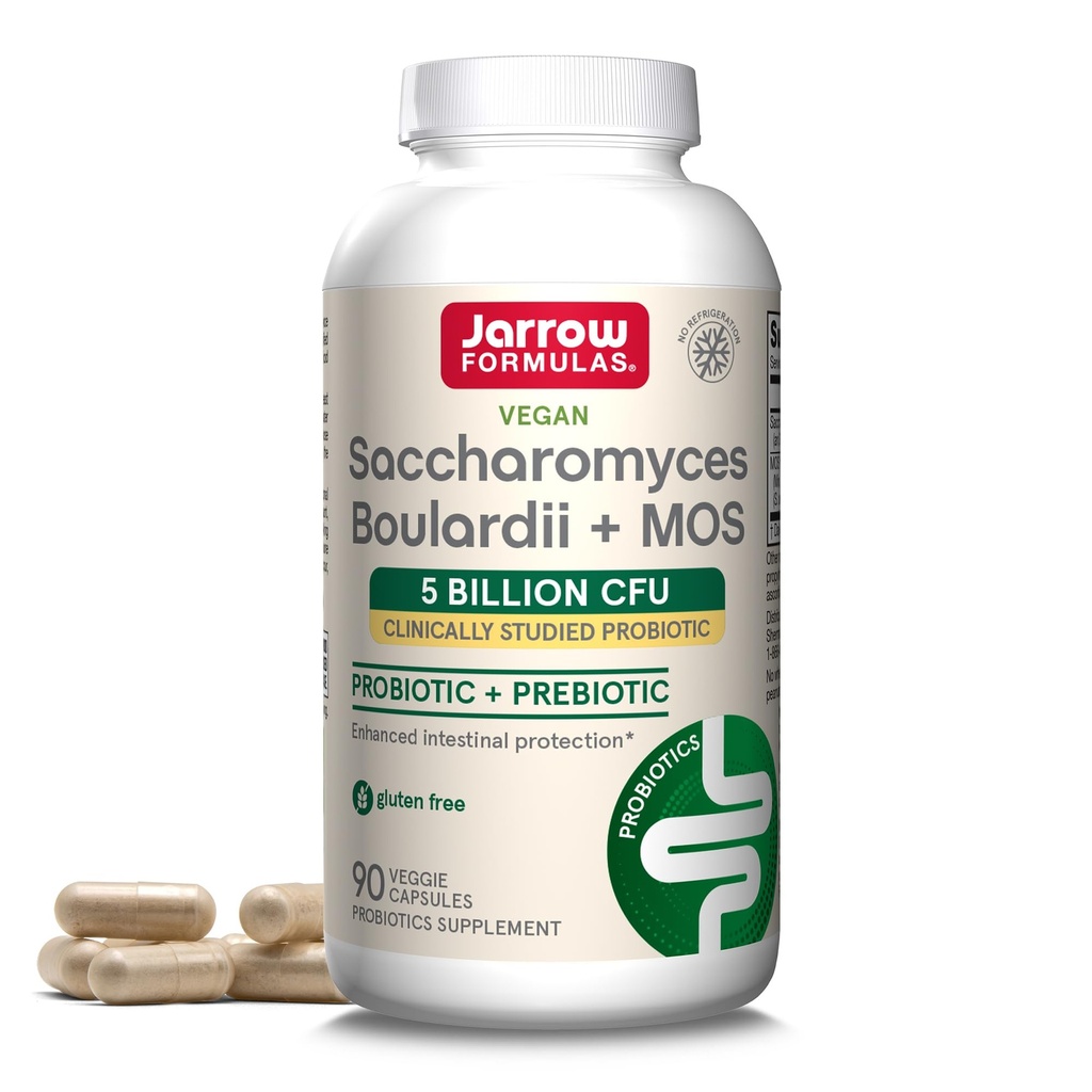 Jarrow Fixas Saccharomyces Boulardii + MOS Probiotyki dla zdrowia trakcji pokarmowej i jelit Wsparcie - 5 Miliard CFU na Serving - 90 Opóźnione uwalnianie Czapki - Probiotyczne + Prebiotyczne - 90 Słupki