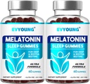 EVYOUNG Melatonina Gumiaki, Wsparcie snu dla dorosłych, 1000 µg Melatonina 120 Gumiaki do 60 Day Supply, Suplement do snu