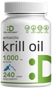 Olejek do kryla antarktycznego DEAL SUPLEMENT, 1000 mg Per Serving, 240 Softgels - Mercury Free, No Fishy Taste - bogaty w Omega- 3, EPA, DHA, Astaksantynę, & Fosholipidy - Non-GMO, No gluten