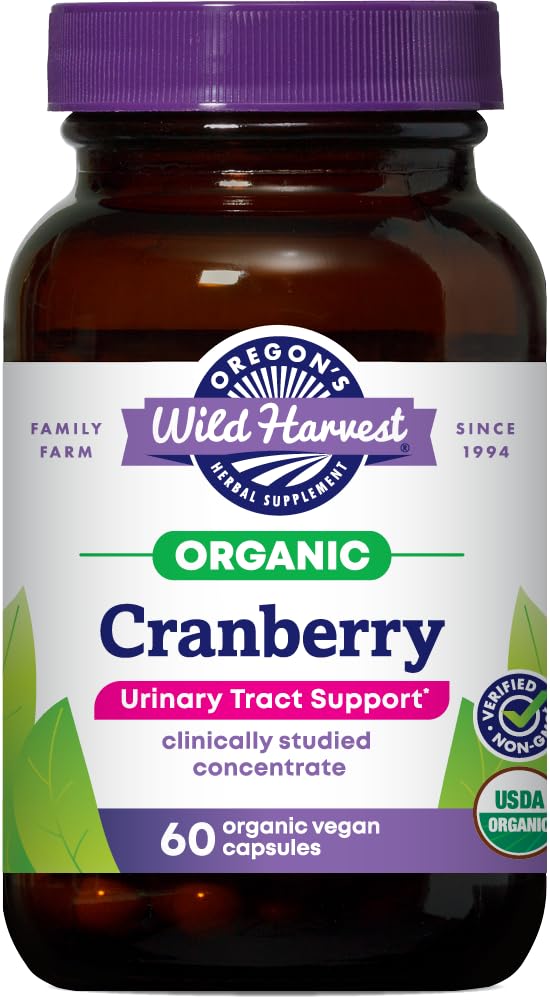 Oregon 's Wild Harvest Non-GMO Gluten- Free Żurawina, Organic Herbal Supplements, 60 Count
