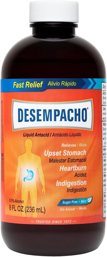 Desempacho Płynny Antacid - Dwuwęglan sodu Maksymalna moc Heartburn i Refluks Kwasowy Relief