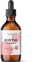 Pure Biotin Liquid Drops 10000mcg - Biotin (B7) Max. Siła na włosy, skórę i paznokcie - Witamina C (8mg) - Kobiety i Mężczyźni - 60 Day Supply / 2.0 Fl. (60ml)