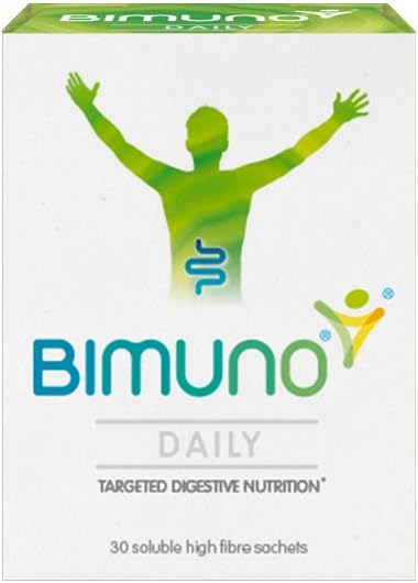 BIMUNO Original - Codzienne prebiotyczne suplementy żywnościowe. Gut Health Support for Men, Women, Kids & Bifidobacterium Culture. Wysoka w Fibre. Smak wolny, wegetarianin, gluten wolny 124; 1 opakowanie (30 saszetek)