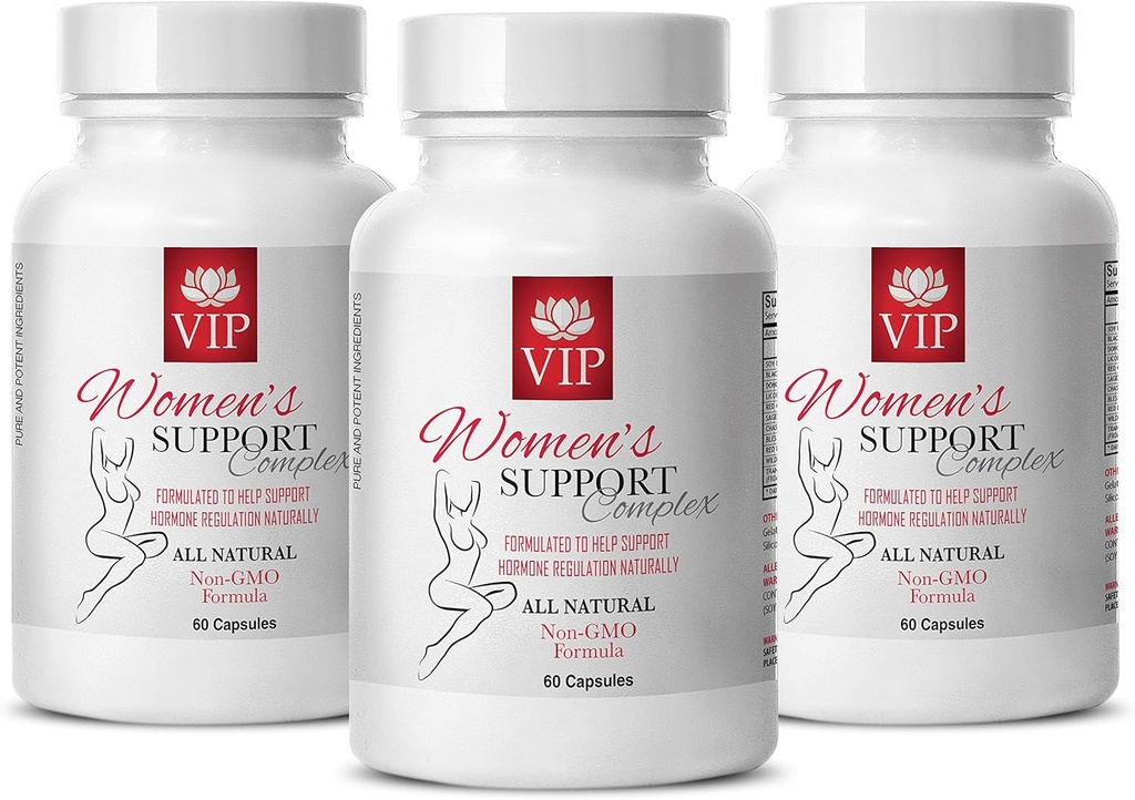 Gorące błyski menopauzy Relief - Kompleks Wsparcia Kobiet Naturalne - Licorice Root Extract - 3 butelki (180 kapsułek)